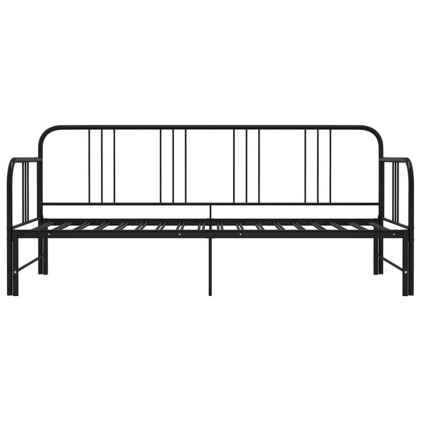 Ausziehbares Tagesbett Schwarz Metall 90x200
