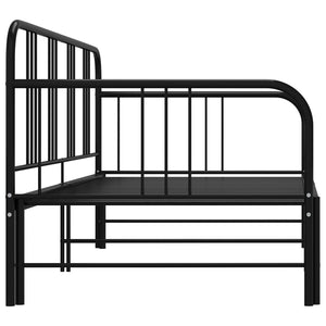 Ausziehbares Tagesbett Schwarz Metall 90x200