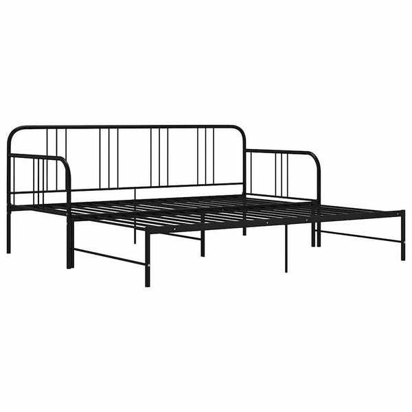 Ausziehbares Tagesbett Schwarz Metall 90x200
