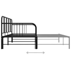 Ausziehbares Tagesbett Schwarz Metall 90x200