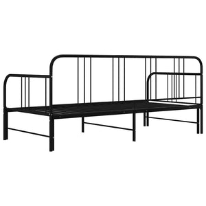 Ausziehbares Tagesbett Schwarz Metall 90x200