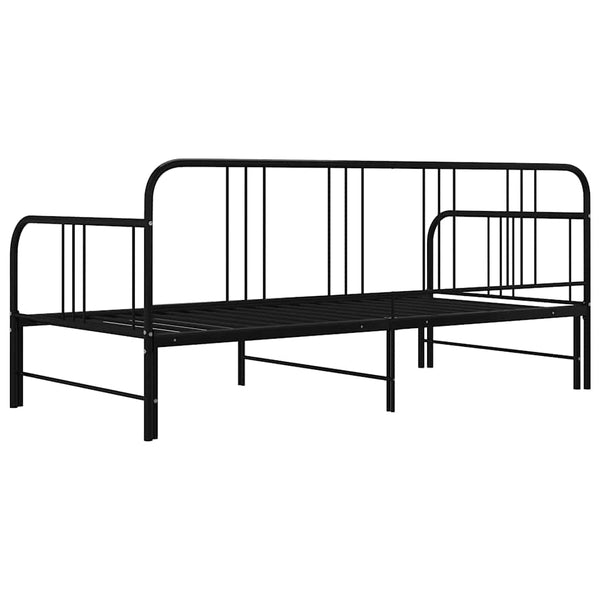 Ausziehbares Tagesbett Schwarz Metall 90x200