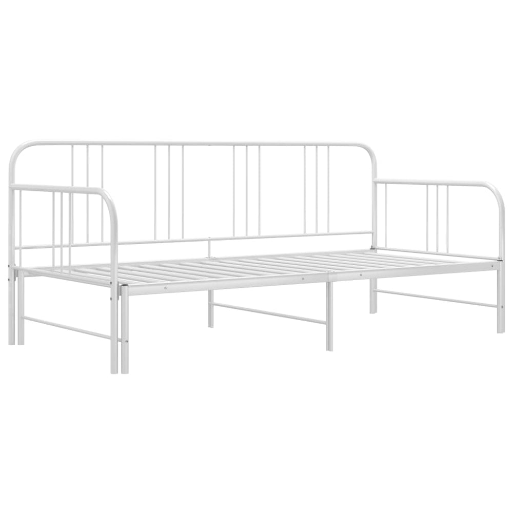 vidaXL Lit de repos extensible Blanc Métal 90x200 cm