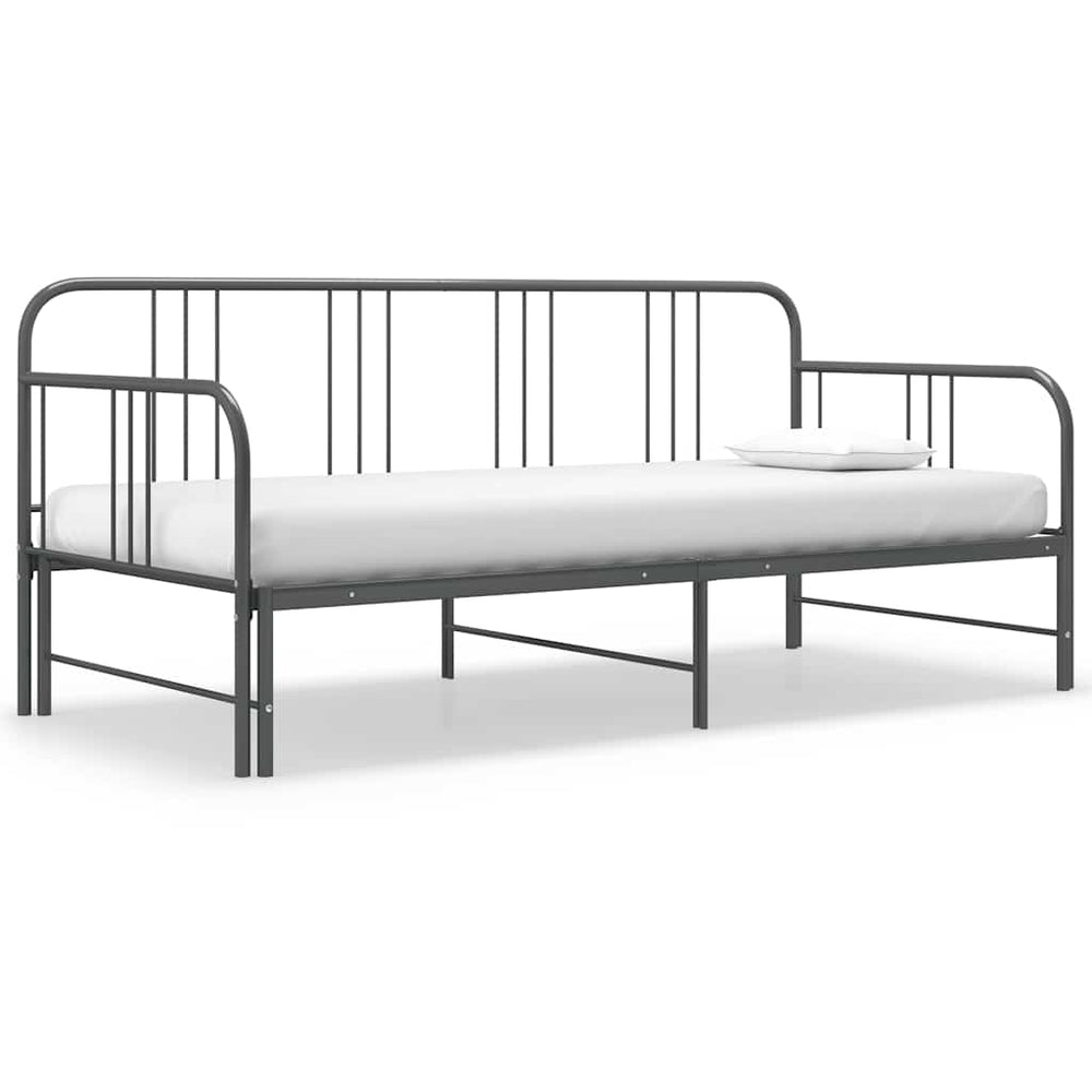 vidaXL Canapé-lit gigogne gris métal 90x200 cm