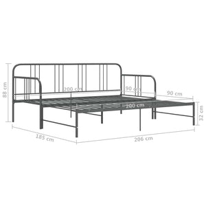 Ausziehbares Sofabett Grau 90x200 cm