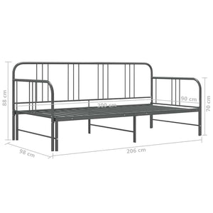 Ausziehbares Sofabett Grau 90x200 cm