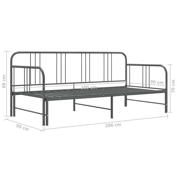 Ausziehbares Sofabett Grau 90x200 cm