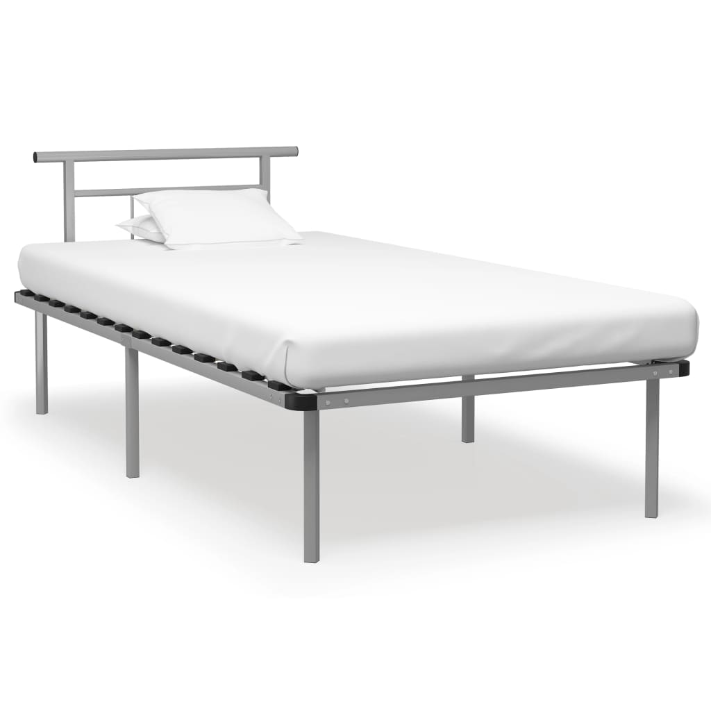 Metallbett Grau 100x200 cm