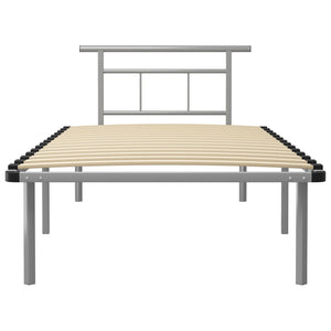 Metallbett Grau 100x200 cm