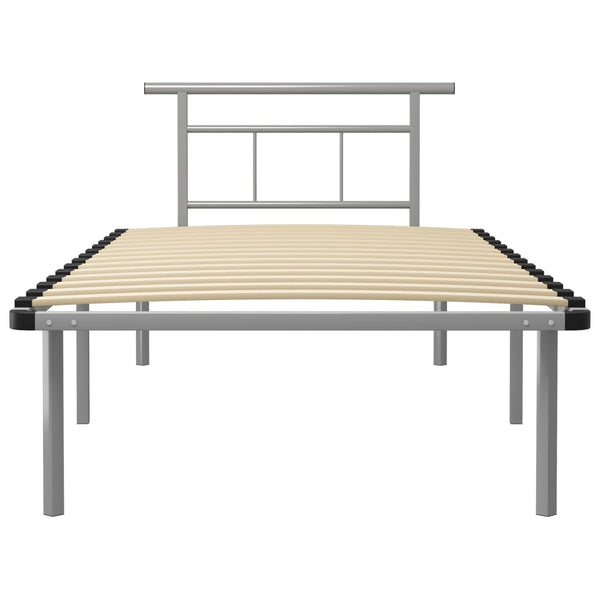 Metallbett Grau 100x200 cm