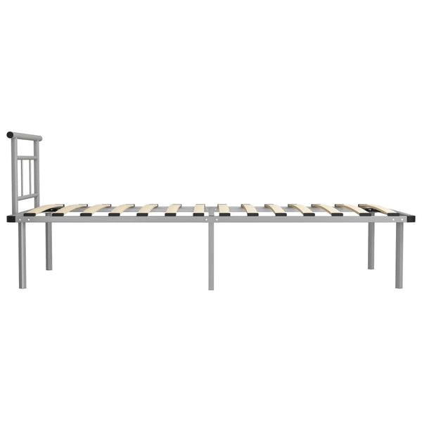 Metallbett Grau 100x200 cm