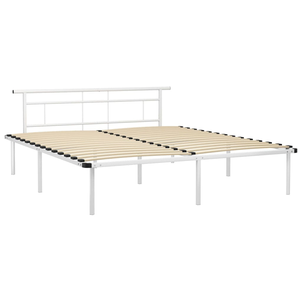 vidaXL Cadre de lit blanc métal 200x200 cm