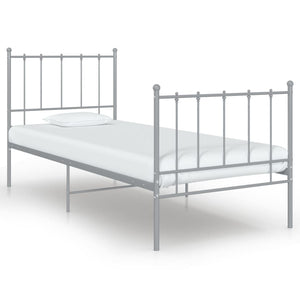 Graues Metallbett 100x200 cm