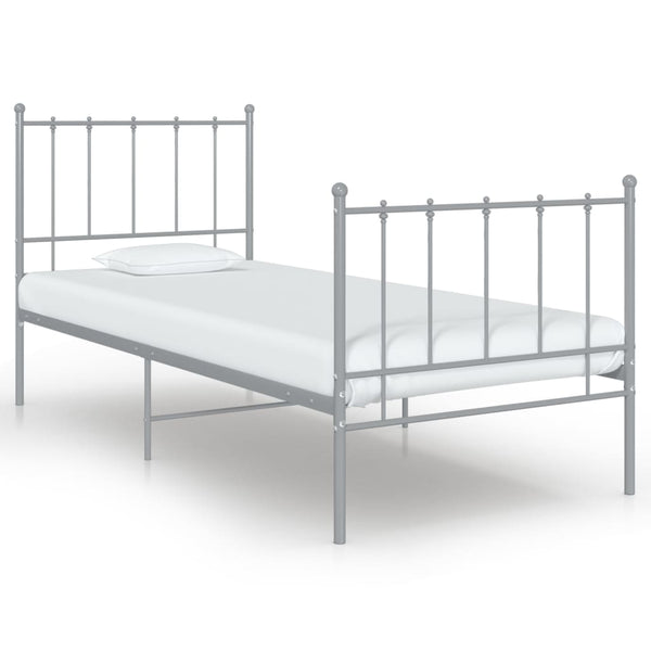 Graues Metallbett 100x200 cm