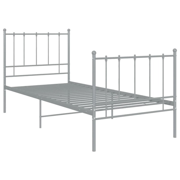 Graues Metallbett 100x200 cm