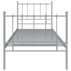 Graues Metallbett 100x200 cm