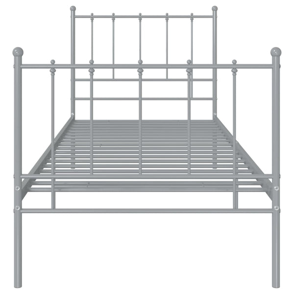 Graues Metallbett 100x200 cm