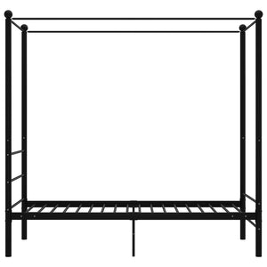 Schwarzes Metall Himmelbett 90x200 cm