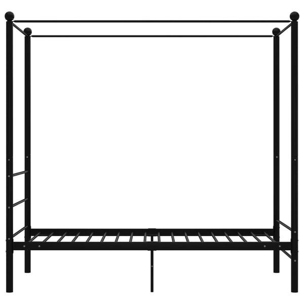 Schwarzes Metall Himmelbett 90x200 cm