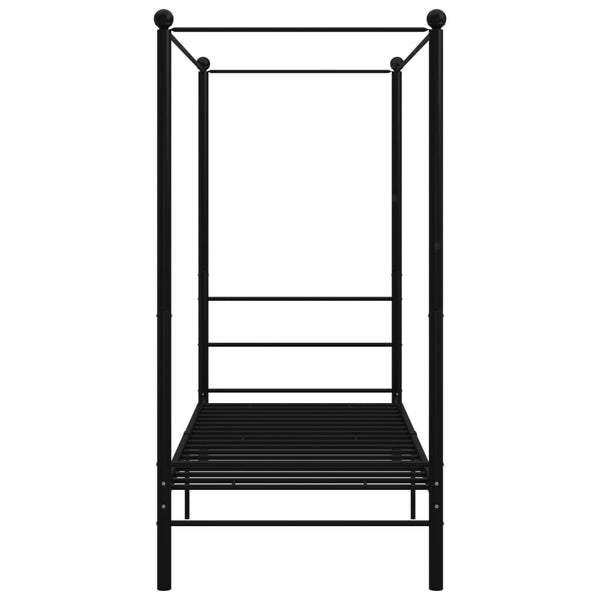 Schwarzes Metall Himmelbett 90x200 cm