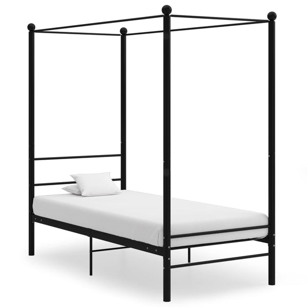 Schwarzes Metall Himmelbett 100x200 cm