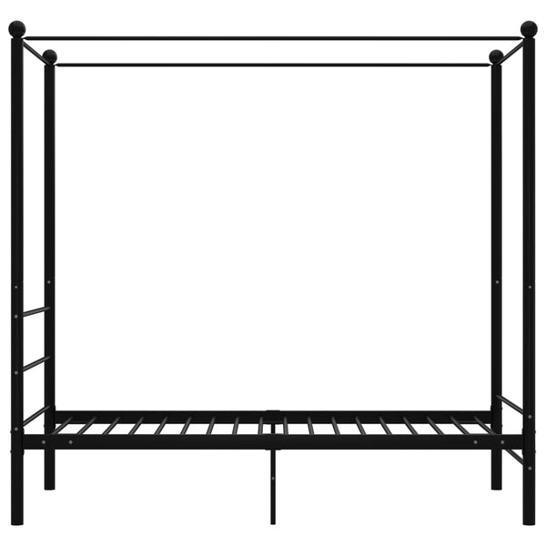 Schwarzes Metall Himmelbett 100x200 cm