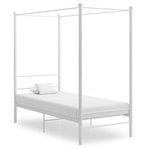 Himmelbett Metall Weiß 100x200 cm