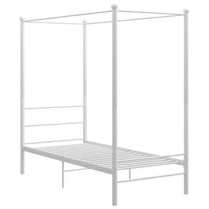 Himmelbett Metall Weiß 100x200 cm