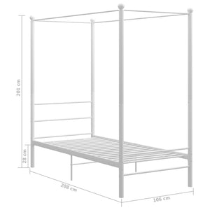 Himmelbett Metall Weiß 100x200 cm