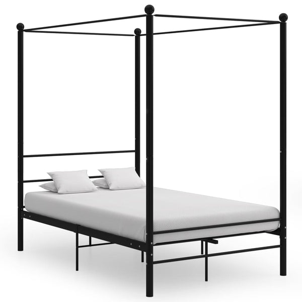 Himmelbett Schwarz Metall 120x200