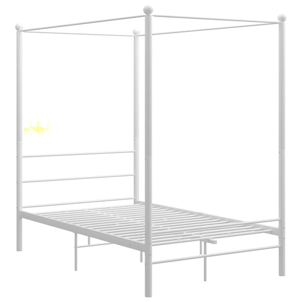 Himmelbett Weiß Metall 120x200