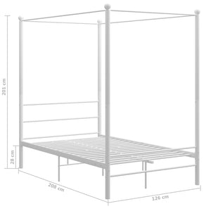 Himmelbett Weiß Metall 120x200