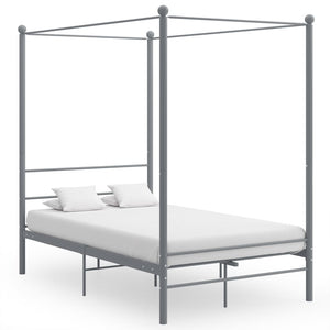 Graues Metall-Himmelbett 120x200 cm