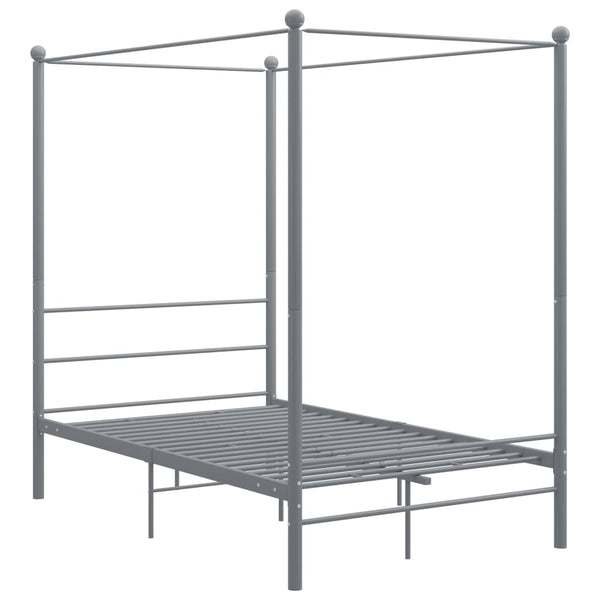 Graues Metall-Himmelbett 120x200 cm