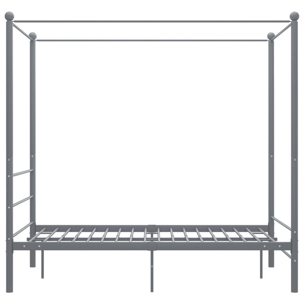 Graues Metall-Himmelbett 120x200 cm