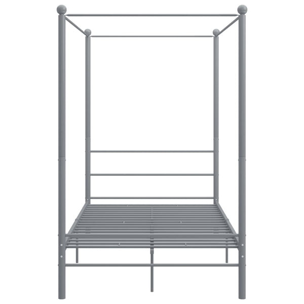 Graues Metall-Himmelbett 120x200 cm