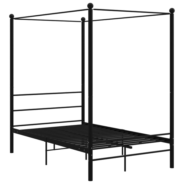 Schwarzes Metall Himmelbett 140x200 cm