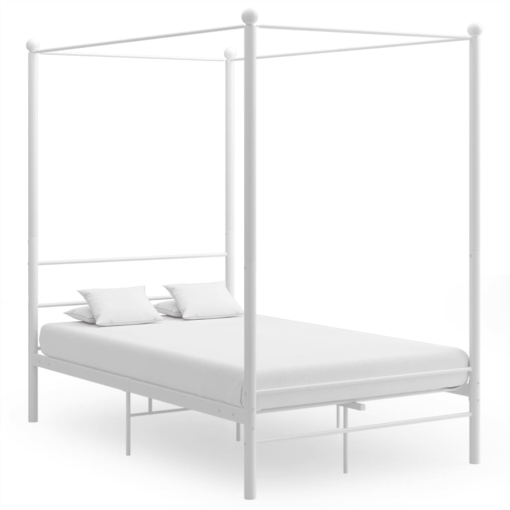 Himmelbett Metall Weiß 140x200 cm