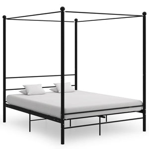 Schwarzes Metall Himmelbett 160x200 cm