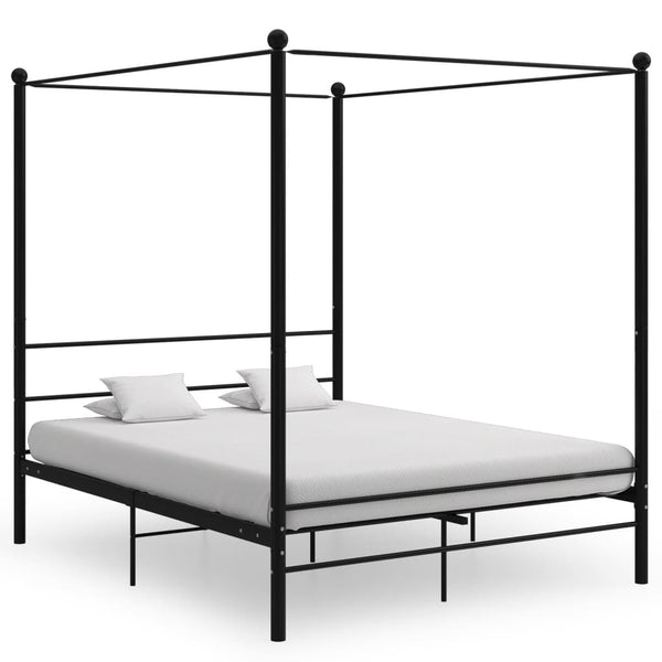 Schwarzes Metall Himmelbett 160x200 cm