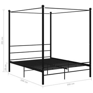 Schwarzes Metall Himmelbett 160x200 cm