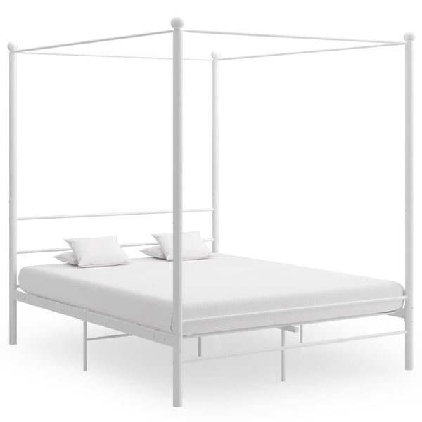 Himmelbett Metall Weiß 160x200 cm