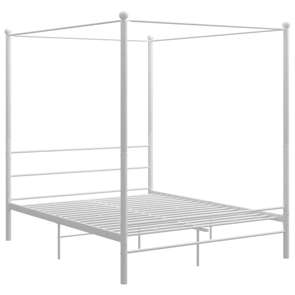 Himmelbett Metall Weiß 160x200 cm