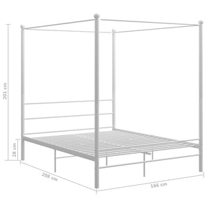 Himmelbett Metall Weiß 160x200 cm