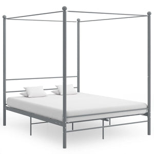 Himmelbett Grau Metall 160x200