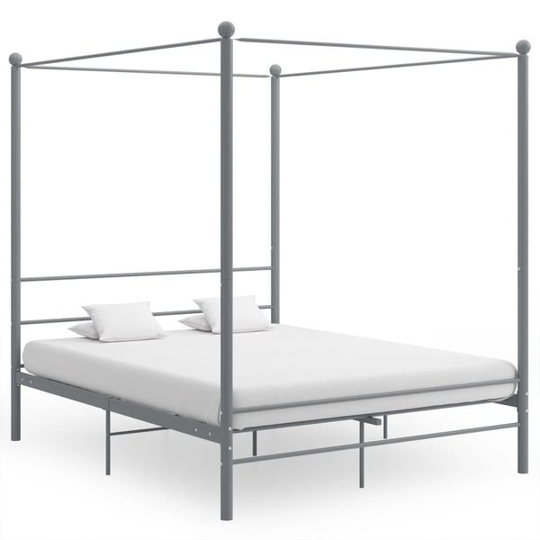 Himmelbett Grau Metall 160x200