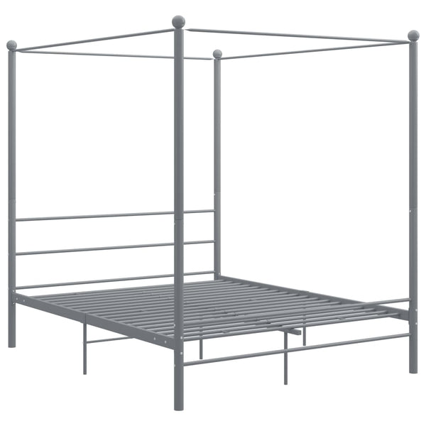 Himmelbett Grau Metall 160x200