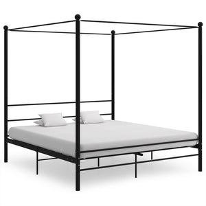 Schwarzes Metall Himmelbett 180x200 cm