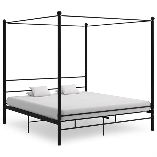 Schwarzes Metall Himmelbett 180x200 cm