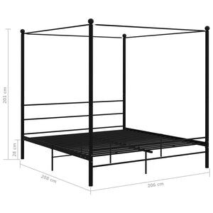 Schwarzes Metall Himmelbett 200x200 cm
